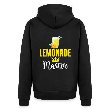 Limonade Geschenkideen - Unisex Premium Bio Zip Hoodie - Schwarz - Hinten - Nico (187cm)