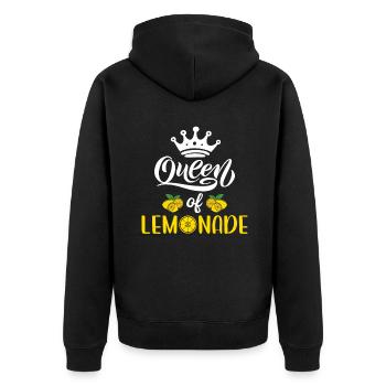 Limonade Geschenkideen - Unisex Premium Bio Zip Hoodie - Schwarz - Hinten - Nico (187cm)