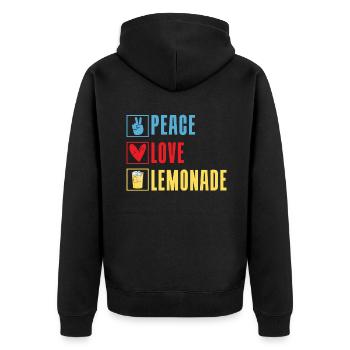Limonade Geschenkideen - Unisex Premium Bio Zip Hoodie - Schwarz - Hinten - Nico (187cm)
