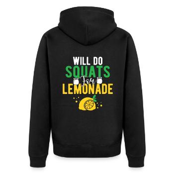 Limonade Geschenkideen - Unisex Premium Bio Zip Hoodie - Schwarz - Hinten - Nico (187cm)