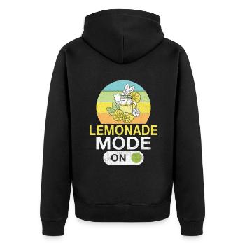 Limonade Geschenkideen - Unisex Premium Bio Zip Hoodie - Schwarz - Hinten - Nico (187cm)