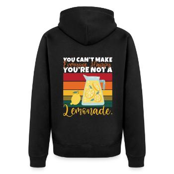 Limonade-Geschenk-Ideen - Unisex Premium Bio Zip Hoodie - Schwarz - Hinten - Nico (187cm)