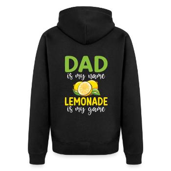Limonade Geschenkideen - Unisex Premium Bio Zip Hoodie - Schwarz - Hinten - Nico (187cm)