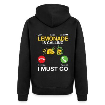 Limonade Geschenkideen - Unisex Premium Bio Zip Hoodie - Schwarz - Hinten - Nico (187cm)