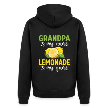 Lemonade Gift Ideas - Unisex Premium Organic Zip Hoodie - black - Back - Nico (187cm)