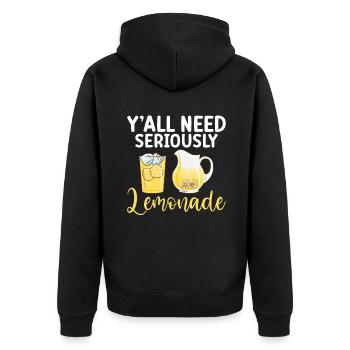 Lemonade Gift Ideas - Unisex Premium Organic Zip Hoodie - black - Back - Nico (187cm)