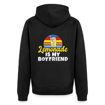 Limonade Geschenkideen - Unisex Premium Bio Zip Hoodie - Schwarz - Hinten - Nico (187cm)