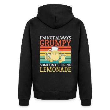 Limonade Geschenkideen - Unisex Premium Bio Zip Hoodie - Schwarz - Hinten - Nico (187cm)