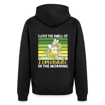 Limonade Geschenkideen - Unisex Premium Bio Zip Hoodie - Schwarz - Hinten - Nico (187cm)