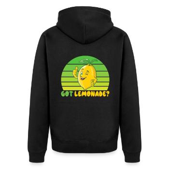 Limonade Geschenkideen - Unisex Premium Bio Zip Hoodie - Schwarz - Hinten - Nico (187cm)