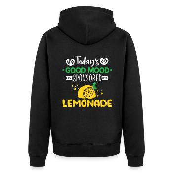 Limonade Geschenkideen - Unisex Premium Bio Zip Hoodie - Schwarz - Hinten - Nico (187cm)