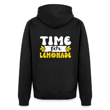 Limonade Geschenkideen - Unisex Premium Bio Zip Hoodie - Schwarz - Hinten - Nico (187cm)