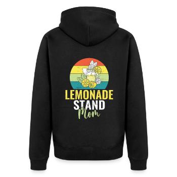Limonade Geschenkideen - Unisex Premium Bio Zip Hoodie - Schwarz - Hinten - Nico (187cm)