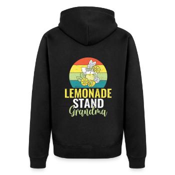 Limonade Geschenkideen - Unisex Premium Bio Zip Hoodie - Schwarz - Hinten - Nico (187cm)