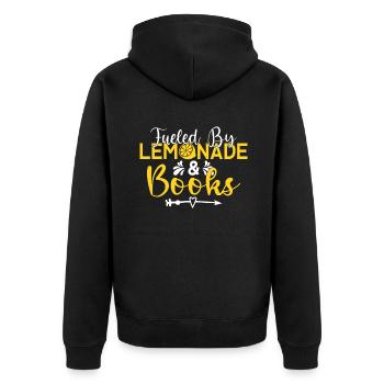 Limonade-Geschenk-Ideen - Unisex Premium Bio Zip Hoodie - Schwarz - Hinten - Nico (187cm)