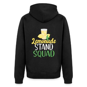 Limonade-Geschenk-Ideen - Unisex Premium Bio Zip Hoodie - Schwarz - Hinten - Nico (187cm)