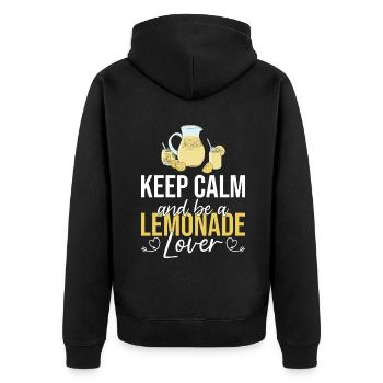 Limonade Geschenkideen - Unisex Premium Bio Zip Hoodie - Schwarz - Hinten - Nico (187cm)