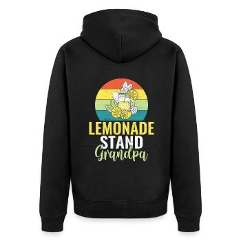 Limonade Geschenkideen - Unisex Premium Bio Zip Hoodie - Schwarz - Hinten - Nico (187cm)