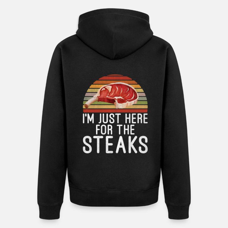 Steak Lover Steak Cadeau - Veste à capuche bio Premium Unisexe - noir