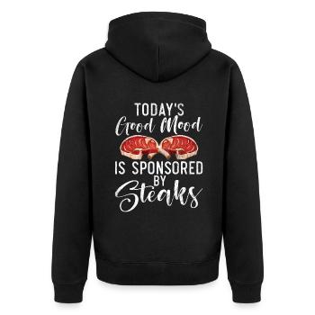 Steak Lover Steak Cadeau - Veste à capuche bio Premium Unisexe - noir - Dos - Nico (187cm)