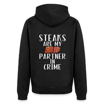 Cadeau de steak amateur de steak - Veste à capuche bio Premium Unisexe - noir - Dos - Nico (187cm)