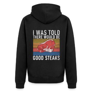 Cadeau de steak amateur de steak - Veste à capuche bio Premium Unisexe - noir - Dos - Nico (187cm)