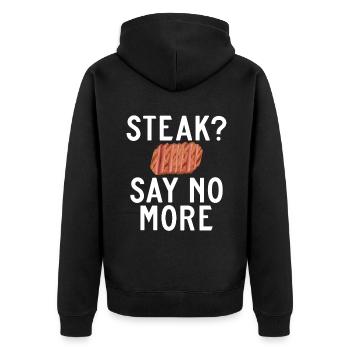Cadeau de steak amateur de steak - Veste à capuche bio Premium Unisexe - noir - Dos - Nico (187cm)