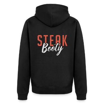 Steak Lover Steak Gift - Unisex Premium Organic Zip Hoodie - black - Back - Nico (187cm)
