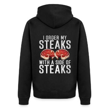 Steak Lover Steak Cadeau - Veste à capuche bio Premium Unisexe - noir - Dos - Nico (187cm)