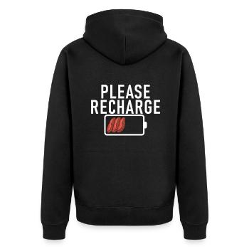 Steak Lover Steak Geschenk - Unisex Premium Bio Zip Hoodie - Schwarz - Hinten - Nico (187cm)