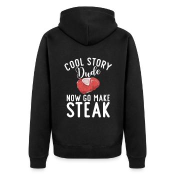 Steak Lover Steak Gift - Unisex Premium Organic Zip Hoodie - black - Back - Nico (187cm)