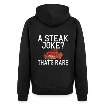 Steak Lover Steak Geschenk - Unisex Premium Bio Zip Hoodie - Schwarz - Hinten - Nico (187cm)
