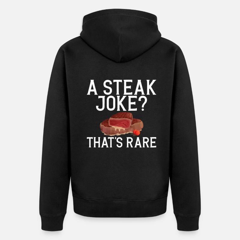 Steak Lover Steak Geschenk - Unisex Premium Bio Zip Hoodie - Schwarz