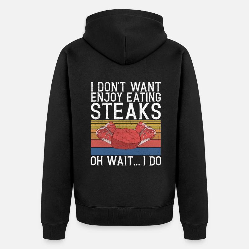 Steak Lover Steak Cadeau - Veste à capuche bio Premium Unisexe - noir