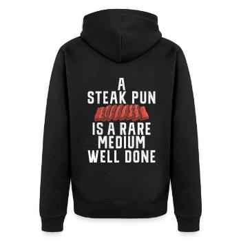 Steak Lover Steak Gift - Unisex Premium Organic Zip Hoodie - black - Back - Nico (187cm)
