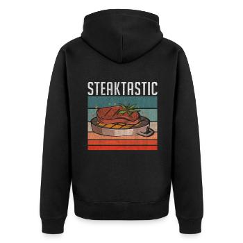 Cadeau de steak amateur de steak - Veste à capuche bio Premium Unisexe - noir - Dos - Nico (187cm)