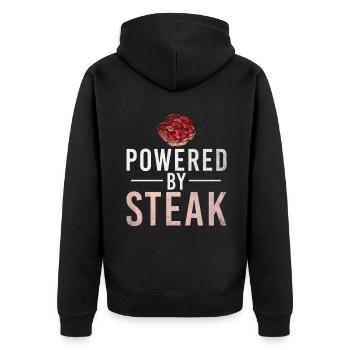 Steak Lover Steak Gift - Unisex Premium Organic Zip Hoodie - black - Back - Nico (187cm)
