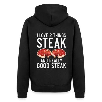 Cadeau de steak amateur de steak - Veste à capuche bio Premium Unisexe - noir - Dos - Nico (187cm)