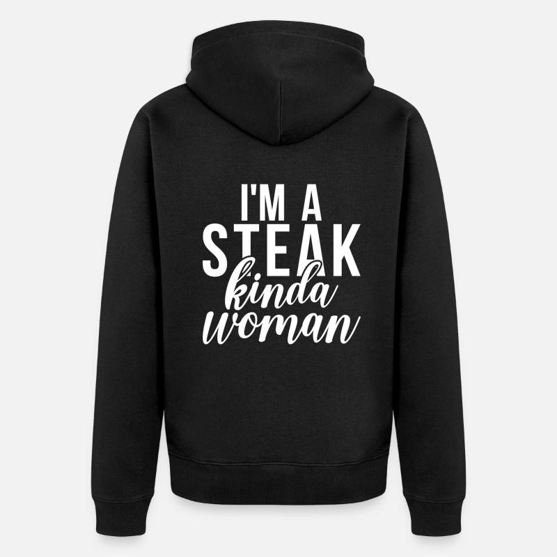 Steak Lover Steak Geschenk - Unisex Premium Bio Zip Hoodie - Schwarz