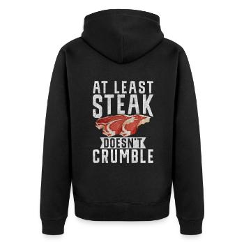 Steak Lover Steak Geschenk - Unisex Premium Bio Zip Hoodie - Schwarz - Hinten - Nico (187cm)