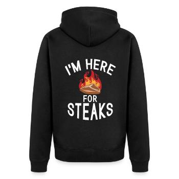 Cadeau de steak amateur de steak - Veste à capuche bio Premium Unisexe - noir - Dos - Nico (187cm)