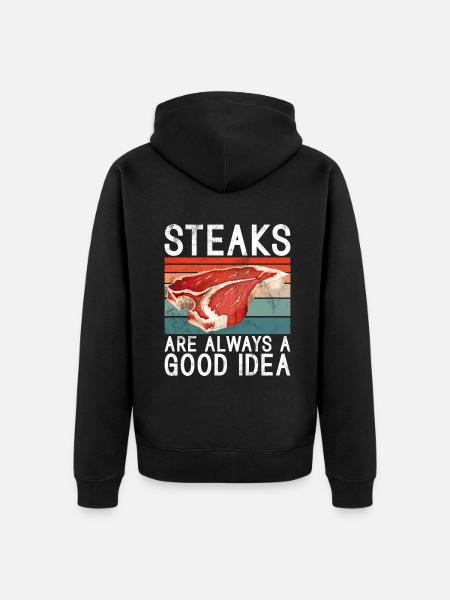 Steak Lover Steak Gift - Unisex Premium Organic Zip Hoodie - black
