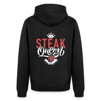 Steak Lover Steak Gift - Unisex Premium Organic Zip Hoodie - black - Back - Nico (187cm)