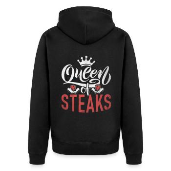 Steak Lover Steak Gift - Unisex Premium Organic Zip Hoodie - black - Back - Nico (187cm)