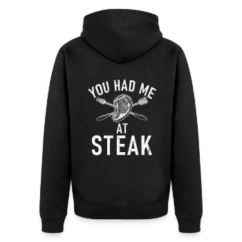 Steak Lover Steak Cadeau - Veste à capuche bio Premium Unisexe - noir - Dos - Nico (187cm)