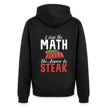 Steak Lover Steak Gift - Unisex Premium Organic Zip Hoodie - black - Back - Nico (187cm)