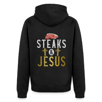 Steak Lover Steak Cadeau - Veste à capuche bio Premium Unisexe - noir - Dos - Nico (187cm)