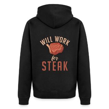Cadeau de steak amateur de steak - Veste à capuche bio Premium Unisexe - noir - Dos - Nico (187cm)