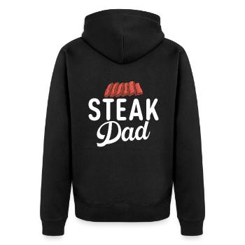 Cadeau de steak amateur de steak - Veste à capuche bio Premium Unisexe - noir - Dos - Nico (187cm)