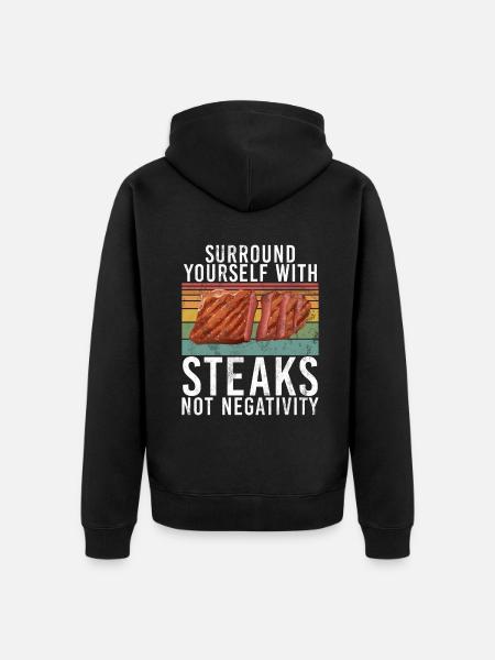 Steak Lover Steak Gift - Unisex Premium Organic Zip Hoodie - black